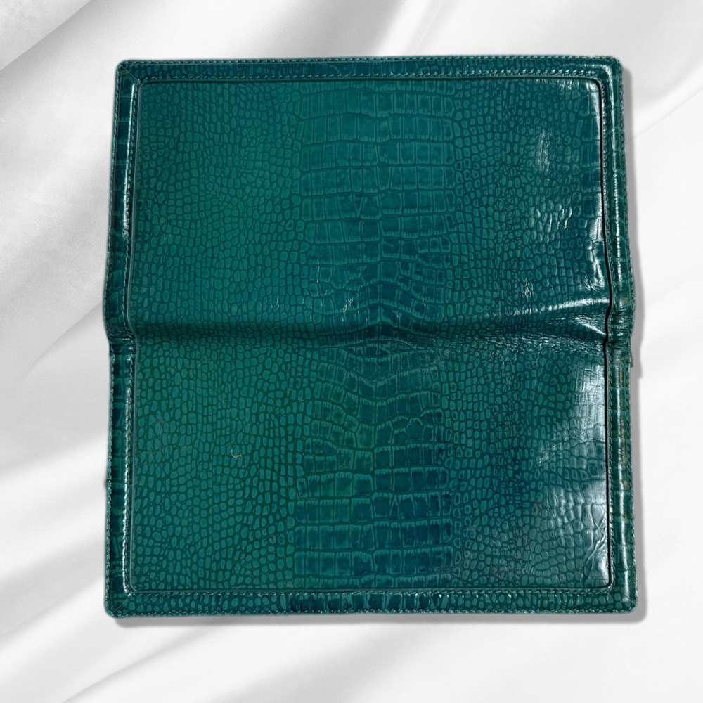 Banana Republic Teal Croc-Embossed Clutch - Picture 4 of 6